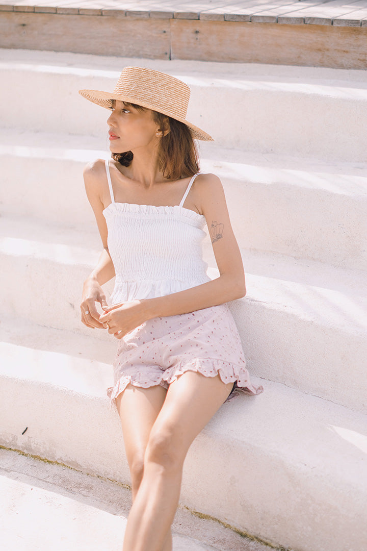 PETIT MARIS SMOCKED TOP (WHITE)