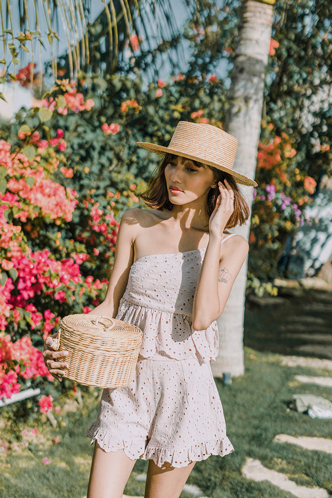 KEIR EYELET HW SHORTS (BLUSH) *Last Few*