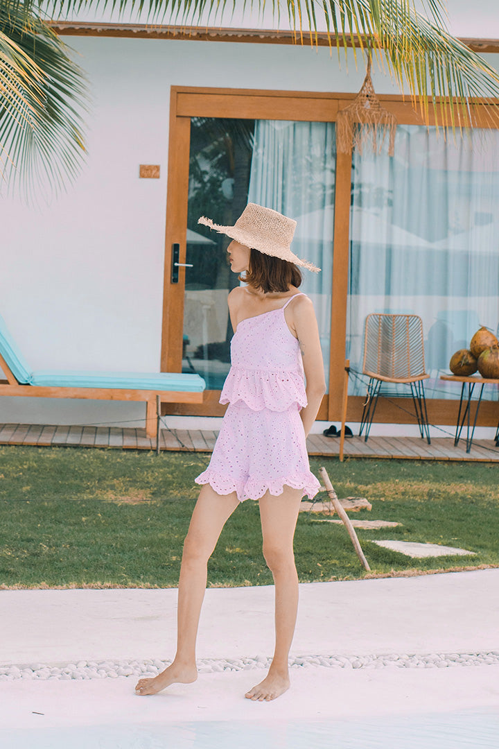 KEIR EYELET HW SHORTS (LILAC)