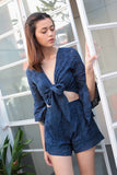 AIDA EYELET TOP (NAVY)