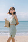 AKILA BUCKLE CROP TOP (APPLE GREEN)
