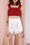 PLAY IT COOL EYELET CROP (WINE)