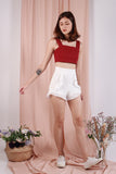 PLAY IT COOL EYELET CROP (WINE)