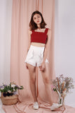 PLAY IT COOL EYELET CROP (WINE)