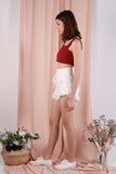 PLAY IT COOL EYELET CROP (WINE)