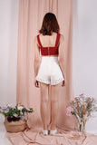 PLAY IT COOL EYELET CROP (WINE)