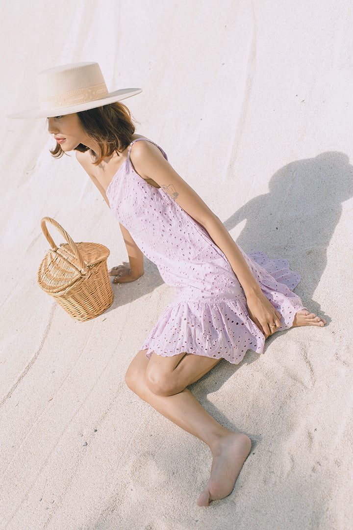 KEIR TOGA EYELET DRESS (LILAC)