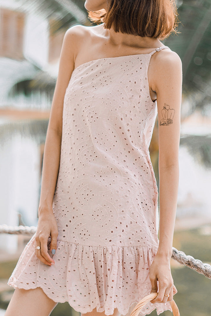 KEIR TOGA EYELET DRESS (BLUSH)*Last Few*
