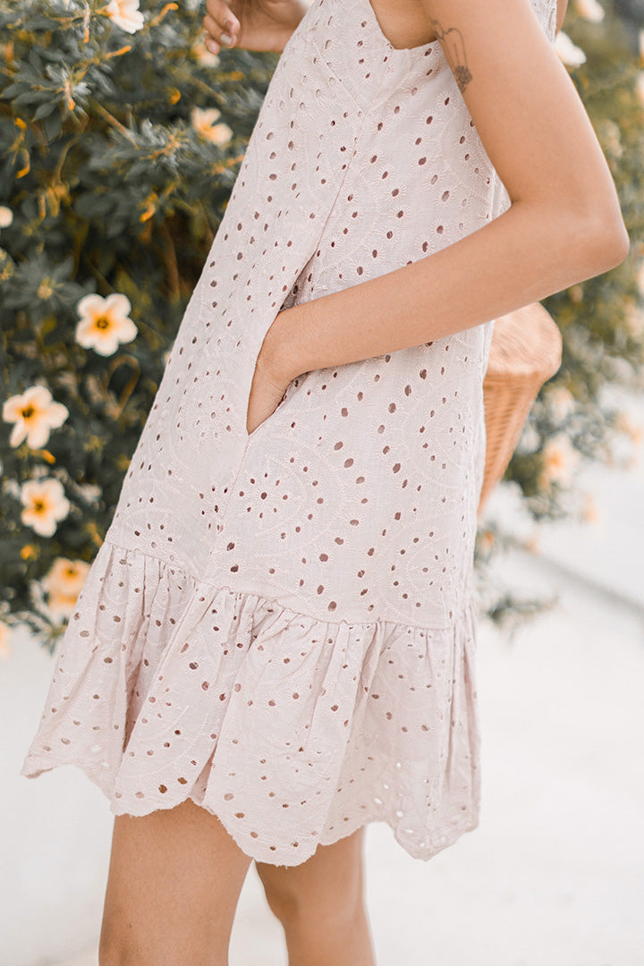KEIR TOGA EYELET DRESS (BLUSH)*Last Few*