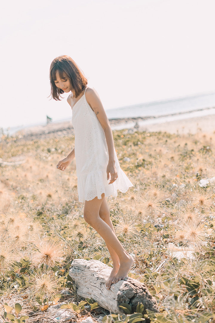 KEIR TOGA EYELET DRESS (WHITE) *Last Few*