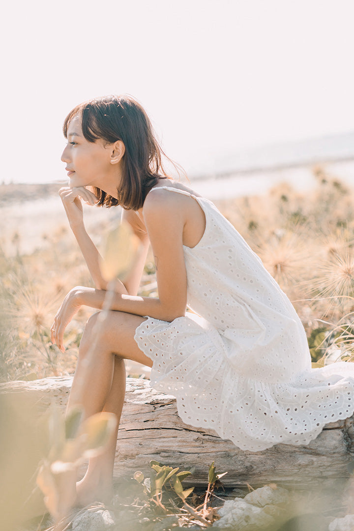 KEIR TOGA EYELET DRESS (WHITE) *Last Few*