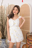 ASOKA EMBROIDERED BOW PLAYSUIT (YELLOW)