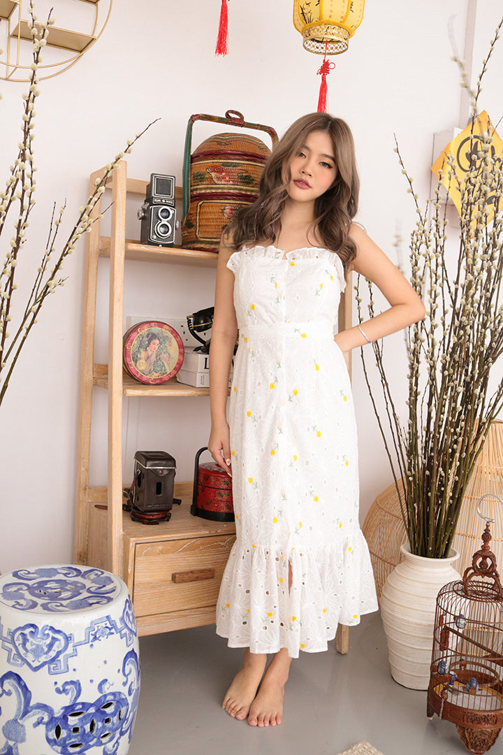 MYSTIC EMBROIDERED MAXI DRESS (YELLOW)