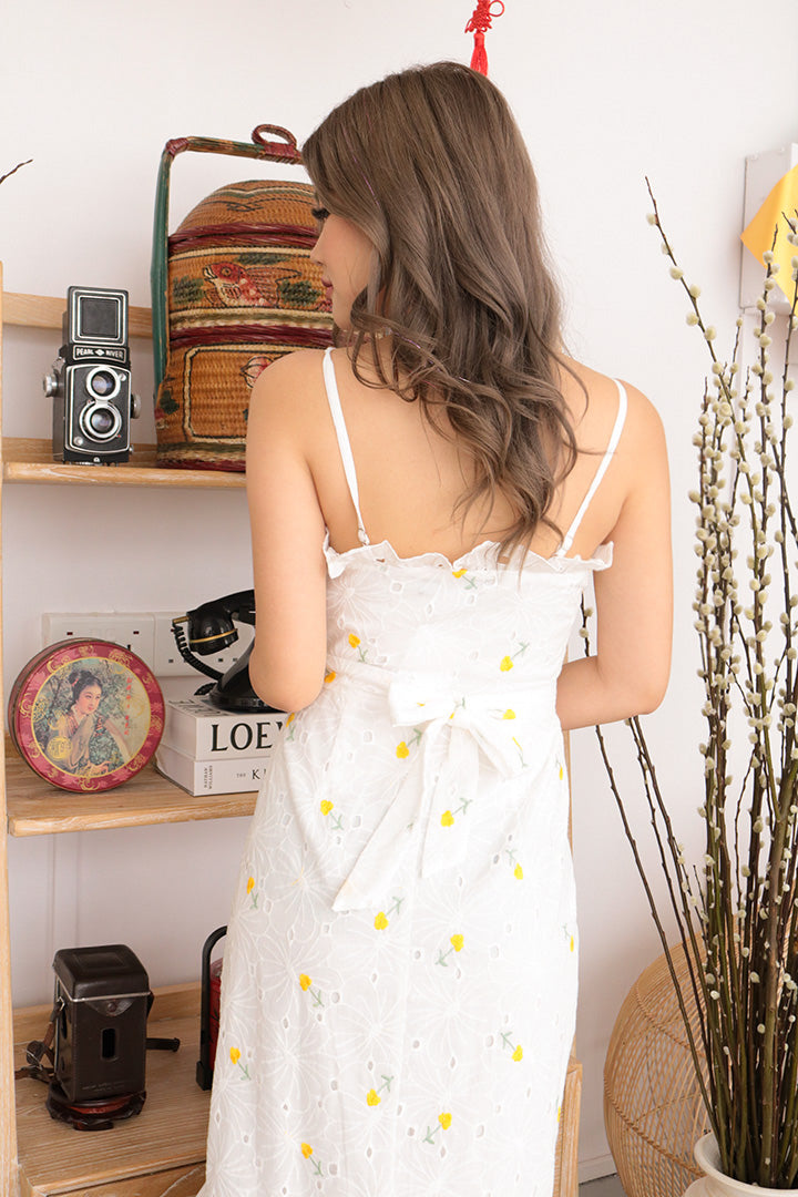 MYSTIC EMBROIDERED MAXI DRESS (YELLOW)