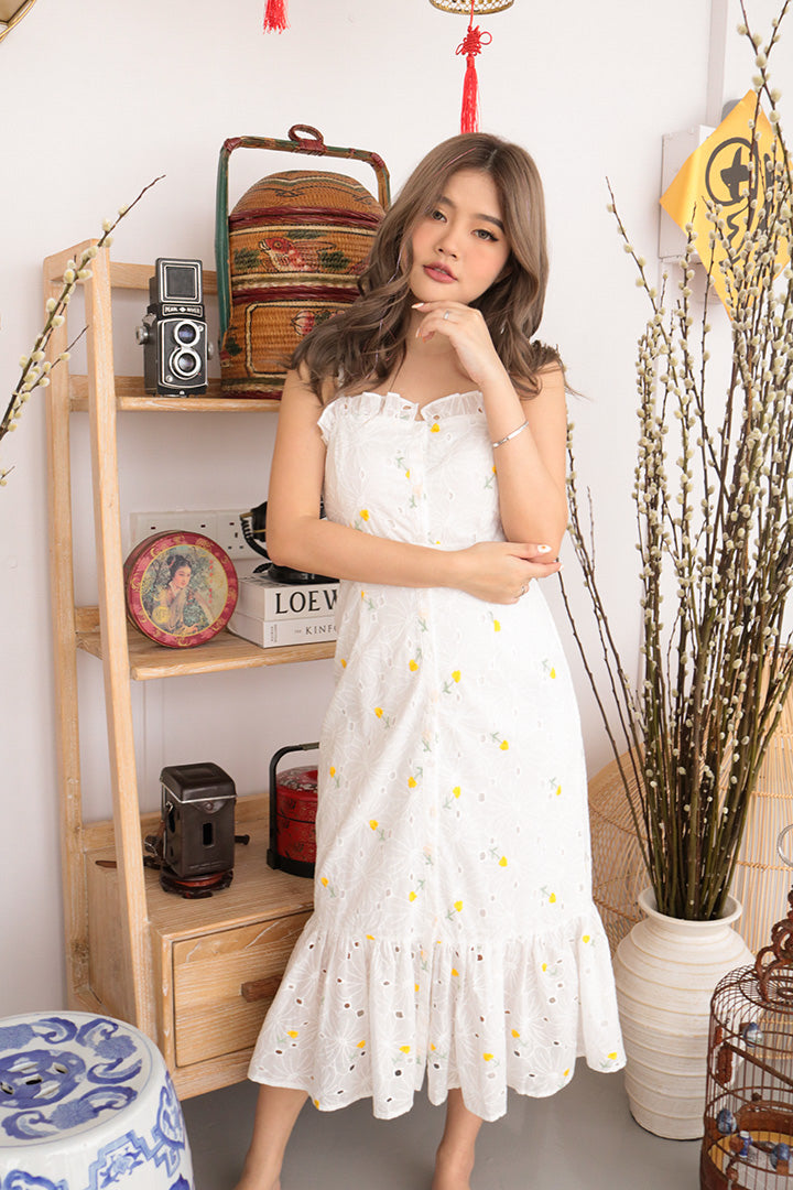 MYSTIC EMBROIDERED MAXI DRESS (YELLOW)