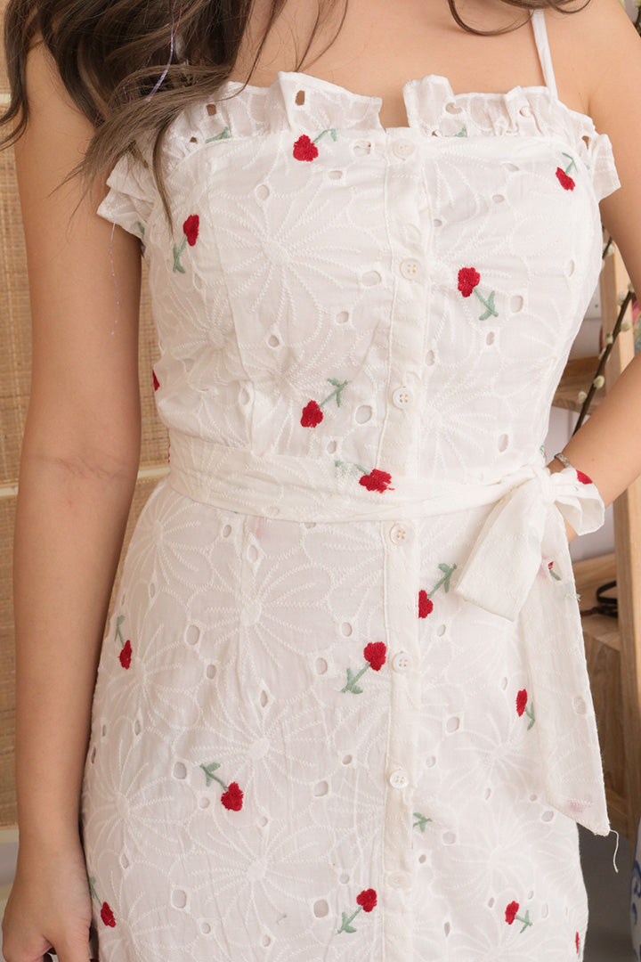 MYSTIC EMBROIDERED MAXI DRESS (RED)