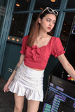 SANTA BOW DOTTY TOP (RED)