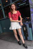 SANTA BOW DOTTY TOP (RED)