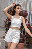 IRIS BUCKLE CROP TOP (WHITE)