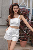 IRIS BUCKLE CROP TOP (WHITE)