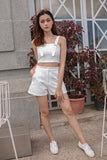 IRIS BUCKLE CROP TOP (WHITE)