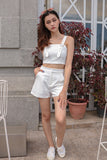 IRIS BUCKLE CROP TOP (WHITE)