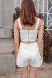 IRIS BUCKLE CROP TOP (WHITE)