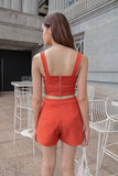 IRIS BUCKLE CROP TOP (BURNT OR)