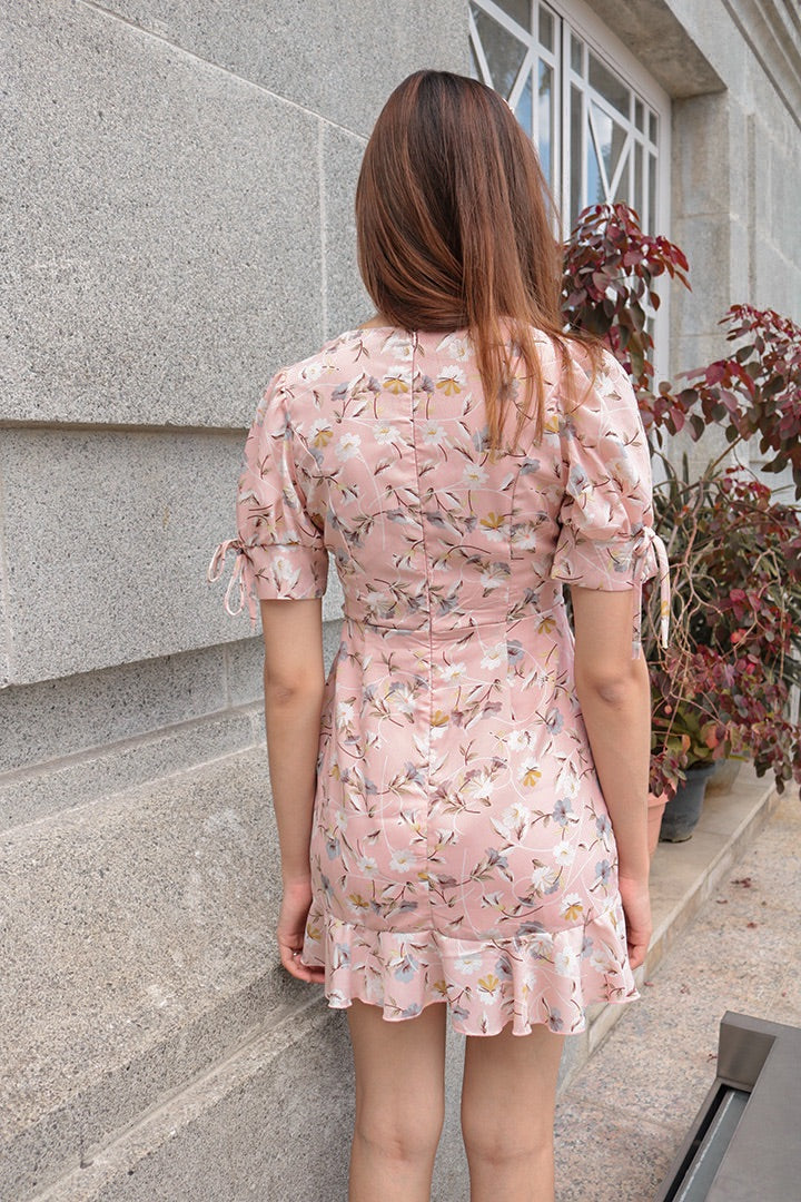 DARLING RUFFLES MINI DRESS (BLUSH)