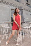 BUBBLEGUM HALTER BASIC DRESS (BURNT OR)