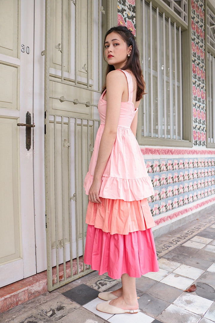 SUNSET POPPIN MAXI DRESS (BLUSH)