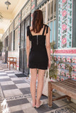 EYELET RUCHED HW SKIRT (BLACK)