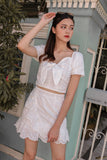 ASHE EYELET SCALLOP SKIRT (WHITE)