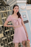 KASHIMA EYELET BOW TOP (BLUSH) *Last Few*