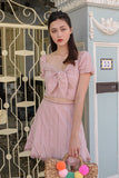 KASHIMA EYELET BOW TOP (BLUSH) *Last Few*