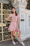 KASHIMA EYELET BOW TOP (BLUSH) *Last Few*