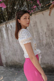 KEYHOLE EYELET CROP (WHITE) *Last Few*