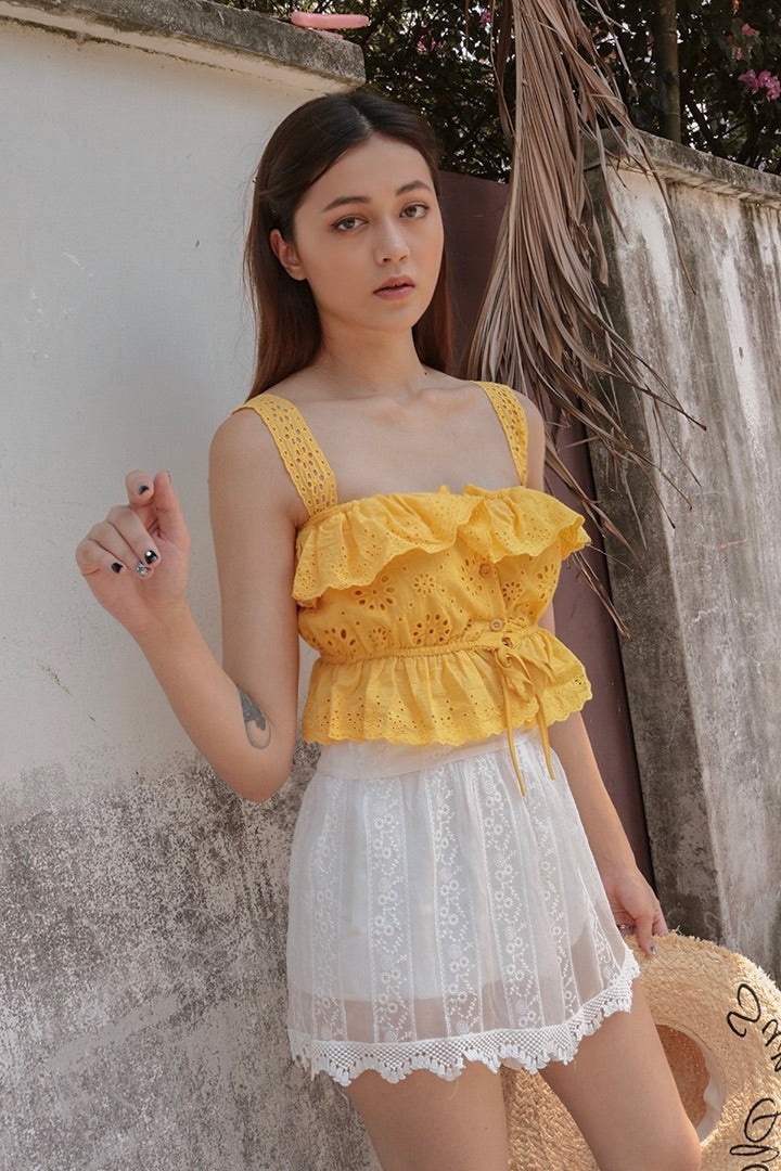 SUGAR LACE EYELET TOP (SUN)