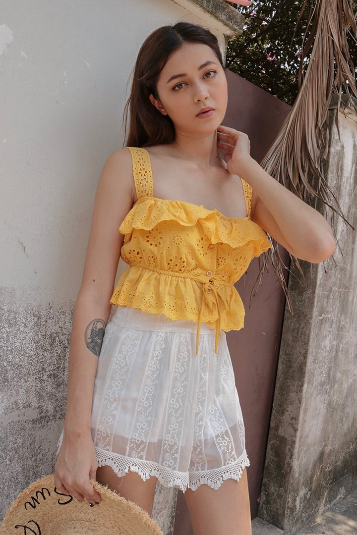 SUGAR LACE EYELET TOP (SUN)
