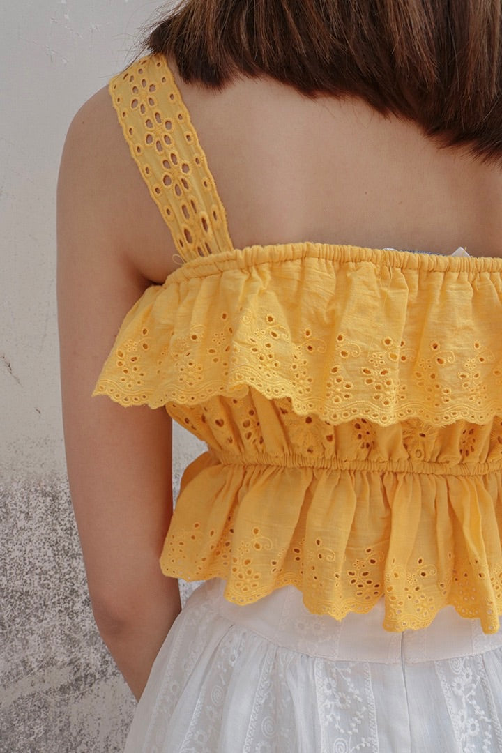 SUGAR LACE EYELET TOP (SUN)