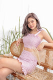VANILLA RUCHED CROP TOP (LILAC)